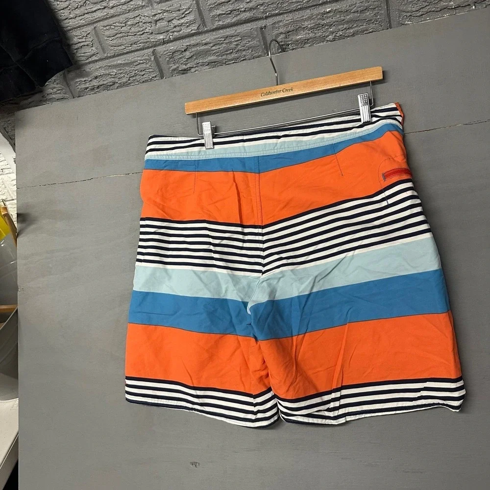 Patagonia Board Shorts‎ Size 36 Orange Striped Swim Trunks Men